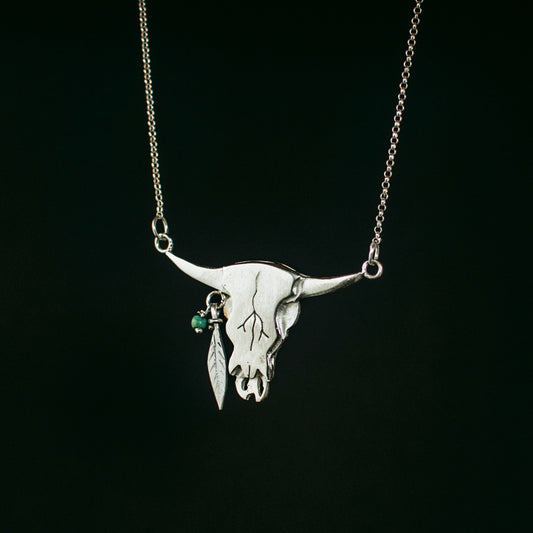 Bull & Feather Necklace