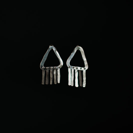 Fringed Earrings Silver