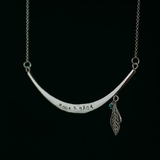 Moon & Back Necklace Silver