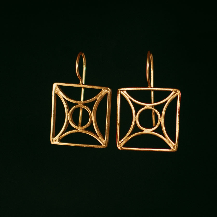 Bessa Drop Arches Earrings Solid Gold