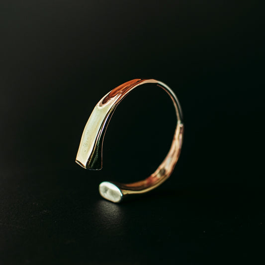 Fluted Bangle - Trio of Silver, Copper and Brass