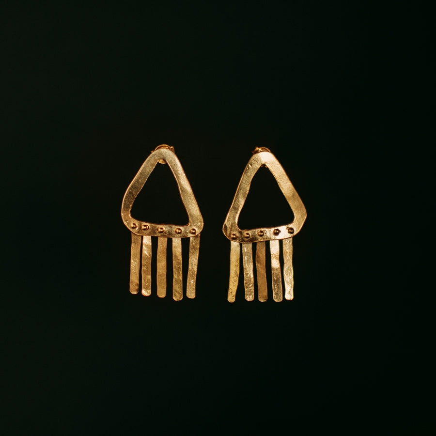 Fringed Earrings Solid Gold