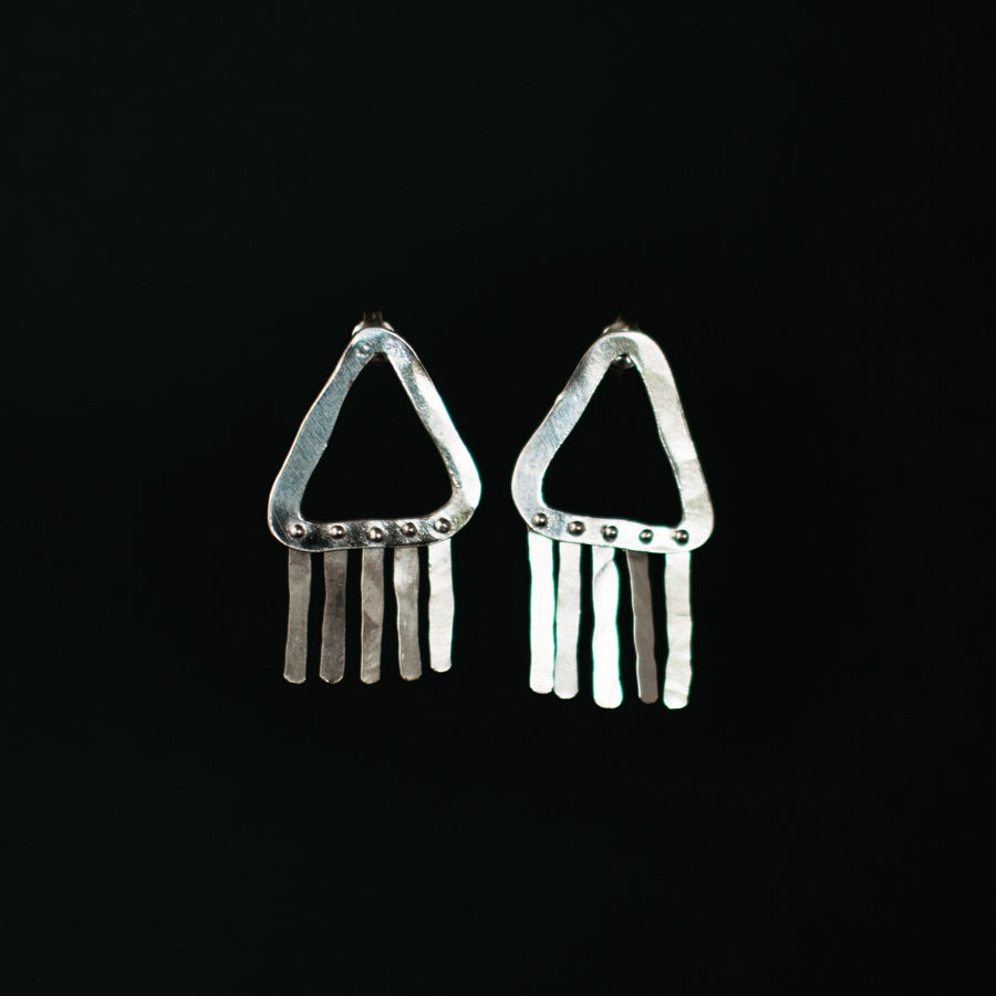 Fringed Earrings Silver
