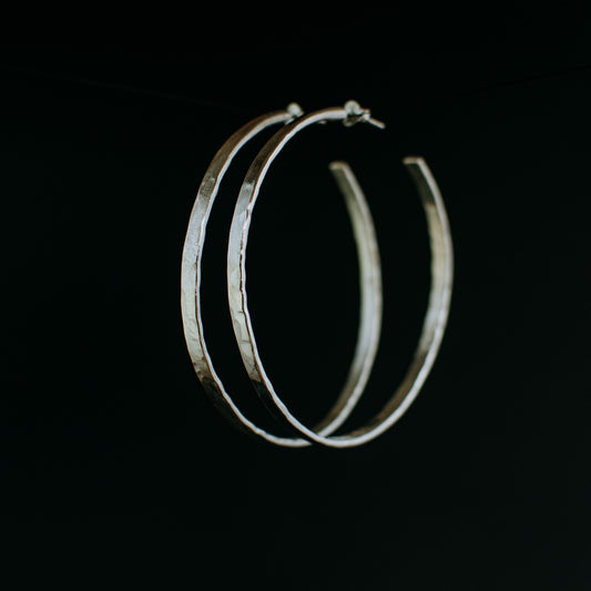 Large Silver Hoop Earrings
