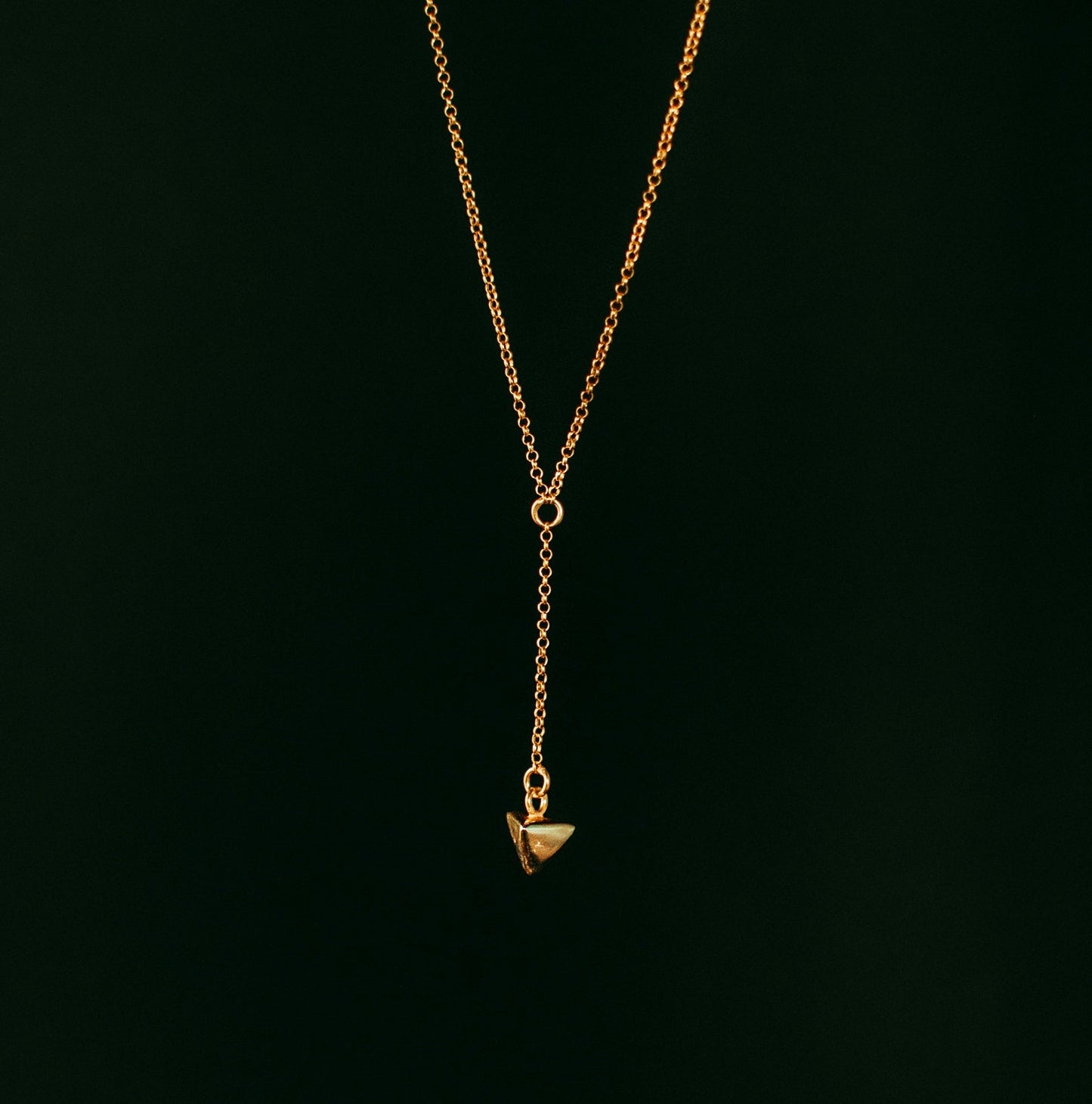 Pyramid Necklace Solid Gold
